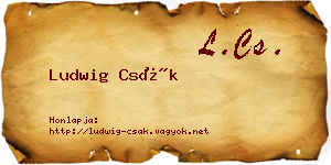 Ludwig Csák névjegykártya